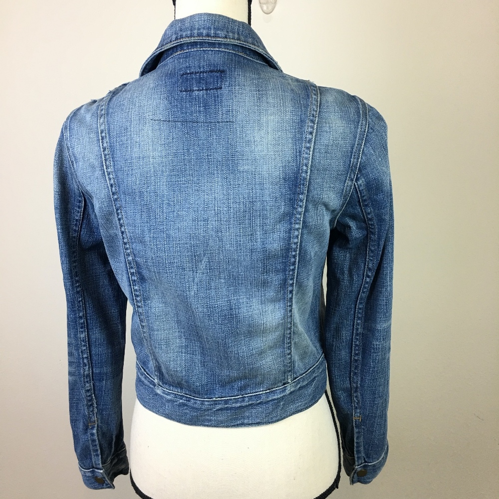 Current Elliott The Snap Jean Jacket Distressed - Picture 5 of 8